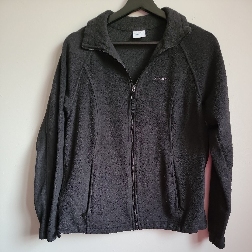 Columbia Mens Black Full Zip Fleece Jacket Coat - Size Medium